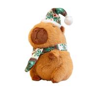 Générique Christmas Capybara Plush, Cute Animal Doll, Cartoon Stuffed Toy, Soft Pillow Cushion, Huggable Decor Gift, Medium Size, Holiday Living Room and Kids Bedroom Display