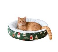 Générique Christmas Cat Bed - Christmas Calming Comfortable Pet Sofa | Comfortable Christmass Pet Sofa | Pets Kitten Fuzzy Sleeping Mat for Dorm, Apartment, Bedroom, Living Room, Balcony