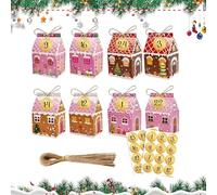 Générique Christmas Cookie Boxes, Winter Treats Packaging Snacks Containers For Christmas, 24 Pieces Holiday Cupcake Boxes, Party Chocolate Candy Dessert Cookie Cake Festive Holiday