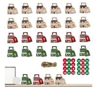 Générique Christmas Cookie Boxes, Winter Treats Packaging Snacks Containers For Christmas, 24 Pieces Holiday Cupcake Boxes, Party Chocolate Candy Dessert Cookie Cake Festive Holiday