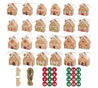 Générique Christmas Cookie Boxes, Winter Treats Packaging Snacks Containers For Christmas, 24 Pieces Holiday Cupcake Boxes, Party Chocolate Candy Dessert Cookie Cake Festive Holiday