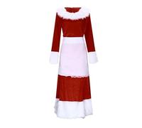 Générique Christmas Costume Cosplay Women's Long Sleeved Apron Dress Set