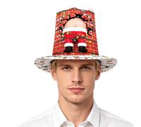 Générique Christmas Decorative Dress Up Party Headwear | Christmas Top Hat | Christmas Tree Topper Top Hat For Men Holiday Indoor Home Gatherings Women With Its Classic Top Hat Silhouette And 3D Bow De