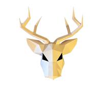 Générique Christmas Deer Helmet Hooded Mask Wearable Handmade Paper Model Masquerade Ball DIY