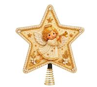 Générique Christmas Diamond Art Star Tree Topper Kit, DIY Craft For Adults | DIY Diamond Dots Kit For Adults And Beginners. Star Ornament For Christmas Tree Topper, Home And Holiday Party Decor.