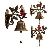 Générique Christmas Door Bell, Jingle Bell Wall Decoration, Farmhouse Holiday Seasonal Decor Yard Garden Doorbell for Outdoor Porches Home Entryway Kitchens Festive Hanging Ornament 7.09x7.09 inches