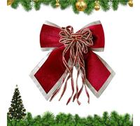 Générique Christmas Door Bow - Velvet Bows | 25x25cm Christmas Bows with Festive Functions, Soft Fabric Ribbon with Holiday Style, Bow Garland Ornament, Tree Wreath Fireplace Wall Door Indoor Outdoor