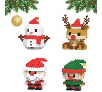 Générique Christmas Element Building Blocks - Santa Claus Design BuildingBlocks Set, DIY ChristmasLego Theme Ornaments, Xmas New Year Birthday Gifts (A 4Pcs)
