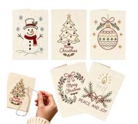 Générique Christmas Embrodery Cards Kit Greeting Card Needlwork Set | Beginner Embroidry Set For Women Wives Ladies Hobyists Beginners Professionals Home Apartment Dorm Studio Workshop