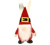 Générique Christmas Flatware Holder, Felt Gnomes Fork Cutlery Storage Pouch, Felt Gnomes Utensil Organizer Holder for Theme Party Dinner Table Holiday Wedding Birthday Celebrate New Year