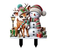 Générique Christmas Garden Stakes - 2D Acrylic Decoration, Outdoor Yard Sign, Quick Ground Placement, Secured Soil Insertion Base, Festive Exterior Embellishment, Ideal for Holiday Season