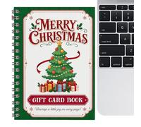 Générique Christmas Gift Card Book, Spiral-Bound Holder For Holiday Giving | 7 Sturdy Pages, Holds Cards Cash Notes, Festive Design For Family Friends Teachers