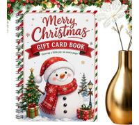 Générique Christmas Gift Card Book, Spiral-Bound Holder For Holiday Giving | 7 Sturdy Pages, Holds Cards Cash Notes, Festive Design For Family Friends Teachers