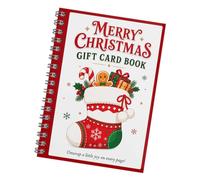 Générique Christmas Gift Card Book, Spiral-Bound Holder For Holiday Giving | 7 Sturdy Pages, Holds Cards Cash Notes, Festive Design For Family Friends Teachers