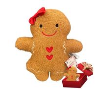 Générique Christmas Gingerbread Man Pillow | 3D Winter Throw Pillows Soft Fleece Sherpa | Plush Toys for Adult Boys Girls Bedroom Living Room Sofa Desk Home Car Holiday Birthday