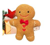 Générique Christmas Gingerbread Man Pillow | 3D Winter Throw Pillows Soft Fleece Sherpa | Plush Toys for Adult Boys Girls Bedroom Living Room Sofa Desk Home Car Holiday Birthday