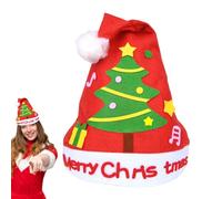 Générique Christmas Hat Crafting Kit - Handmade Non Woven Cartoon Cap Making | Gift Santa Hat Set Costume Party For Girl Kids Easter Preschool Children Nursery Kindergarten