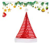 Générique Christmas Hat | Unisex Classic Headwear Cute,Striped Velvet Santa Hats Adult,for Women Men Holiday Party Halloween New Year Birthday