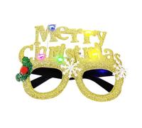 Générique Christmas LED Glasses Frame - Happy New Years Flashing Light Up Glass, Christmas Light Up Flashing Party Glasses, LED Glitter Christmass Party Sunglasses