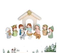 Générique Christmas Nativity, 12-Piece Holy Family Manger Set, Small Nativity Christmas Decor for Kids, Adults, Christian Desk, Table, Shelf, Mantel, Home, Office, Holiday Party