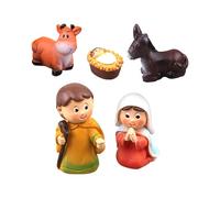 Générique Christmas Nativity Fgurine - Set of 5 Small Holy Family Miniatures Statue - Traditional Nativity | Cute for Christmas Table Decor, Small Religious Decorations for Mantle Shelf