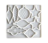 Générique Christmas Ornament Resin Molds | Epoxy Decorations Casting Mould | Christmas Ornaments Silicone Molds For Jewelry Tree Decor Home Party Keychain Pendant Making