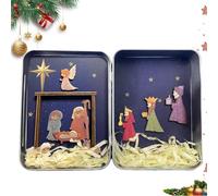 Générique Christmas Ornaments | Nativity Scene Silhouette Holy Family Figurine | Christmass Wooden Nativitty Scenes Decoration | Including Baby Jesus, Mary and Joseph, Resin,