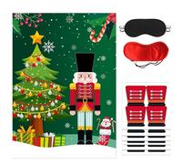 Générique Christmas Party Games - Pin The Hat Interactive Toy | Holiday Celebration Activity with Nutcracker Poster Reusable Hats & Festive Play Set for Home Birthday Gathering and School Events