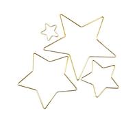 Générique Christmas Pentagram Heart Dream Catcher Supplies, Macrame Rings, 4 Pieces Five-Pointed Star Ornaments for Holidays Parties Homes Wreaths Garlands School Activities