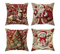 Générique Christmas Pillow Covers, 3D Visual Effect, Holiday Cushion Case, Festive Decorative Design, Throw Pillow Covers with Christmas Theme for Home Bedroom Couch Sofa Porch