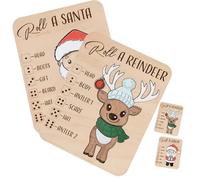 Générique Christmas Roll-a-Reindeer Puzzle Game, Wooden Interactive Christmas Board Game, Place The Reindeer Pieces According to The Number You Roll, for Xmas Party Night Holiday. (All)