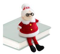 Générique Christmas Santa Figurine - 10-inch Soft Plush Sitting Doll for Warm Holiday, Festive Decor with Adorable Design, Santa Ornament for Living Room Shelf Office Car Interior, Red Cloth, Perfect