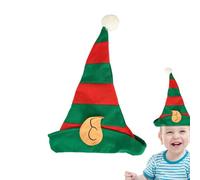Générique Christmas Santa Hat - Velvet en or, chapeau de Noël confortable, Père Noël Hatt | Chapeaux Elfs pour adultes Xmass Party Play Halloween Novelty Stripe (Red & Green)