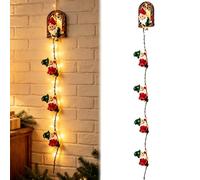 Générique Christmas Santa String Lights, Xmas Climbing String Lights Wall Hanging Decor with Warm LED Glow, Indoor Outdoor Holiday Wall Ornaments for Front Porch Homes Xmas Decoration