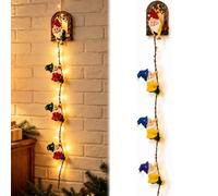 Générique Christmas Santa String Lights, Xmas Climbing String Lights Wall Hanging Decor with Warm LED Glow, Indoor Outdoor Holiday Wall Ornament for Front Porch Homes Xmas Decoration