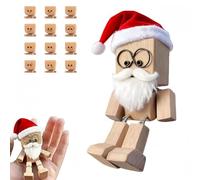 Générique Christmas Shaking Feet Wooden Doll, Shaking Wooden Man Figurine with 12 Magnetic Expressions, Christmas Car Decorations & Desk Decoration (Style A)
