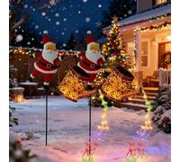 Générique Christmas Solar Kettle Lights Garden Lawn Decorative Lights,Santa Solar Kettle Light,Solars Christmas Pathway Light Outdoor,Waterproof Xmas Decor Lamp for Gardens Lawn Patio (2Pcs Coloful)