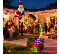 Générique Christmas Solar Kettle Lights Garden Lawn Decorative Lights,Santa Solar Kettle Light,Solars Christmas Pathway Light Outdoor,Waterproof Xmas Decor Lamp for Gardens Lawn Patio (1Pcs Coloful)