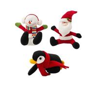 Générique Christmas Stairway Plush | 3 Pieces Eye-Catching Santa Claus Penguin Snowman Staircase Storytelling Decor | Holiday Handrail Sliding Animal - for Window Bedroom Living Room Fireplace Mantel