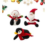Générique Christmas Stairway Plush - 3 Pieces Santa Claus Penguin Snowman Staircase Decor | Handrail Sliding Animal | for Window Bedroom Living Room Fireplace Mantel