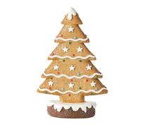 Générique Christmas Statue - Miniature Gingerbread Tree Prop, Festive Resin Table Decor, Small Holiday Figurine Collection, Office Farmhouse Living Room Bedroom, Kitchen Shelf Mantel Accent