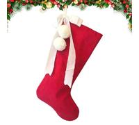 Générique Christmas Stocking - 18.5 inch Vintage White Bow Holiday Decor