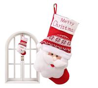 Générique Christmas Stockings, Large Knitted Christmas Stockings, Large Knitted Candy Bags, Elastic Christmas Tree Ornaments, Reusable Treat Pouch for Family Parties and Lobby Decorations