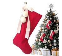 Générique Christmas Stockings with Bows, Super Soft, White with Red Bows,