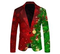 Générique Christmas Suit Party Mens Funny Novelty Xmas Jacket Homme pour Mariage Fête Cosplay Disco Party Club Christmas