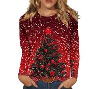 Générique Christmas Sweater Women Fete Adulte Rigolo Chaud Herbst Renne Long Manche Ugly Pull'de Noel Plaid Femme Chaud Et Doux Chic Joli Chauffant Hiver Pull Femme Noel 3XL