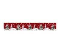 Générique Christmas Table Runner Cotton Linen Snowman Rustic Red Snowflake Bed Runner Dress Scarves Xmas Tablerunner for Dining/Holiday/Coffee Table Mat Drapeau Bureau (AK, L)