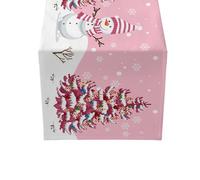 Générique Christmas Table Runner Cotton Linen Snowman Rustic Snowflake Bed Runner Dress Scarves Xmas Tablerunner for Dining/Holiday/Coffee Table Drapeau Anglais (Pink, E)