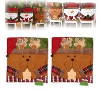 Générique Christmas Themed Chair Covers, Christmas Seat Covers for Dining Room Chairs, Christma Chair Back Cover Set of 2/4, Christma Chairs Decor Decorations for Kitchen (Style C,2 pcs)
