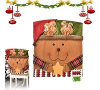 Générique Christmas Themed Chair Covers, Christmas Seat Covers for Dining Room Chairs, Cute Santa Chairs Cover Party Chairs Coverss Set of 2/4/6 (#02,Set of 2)